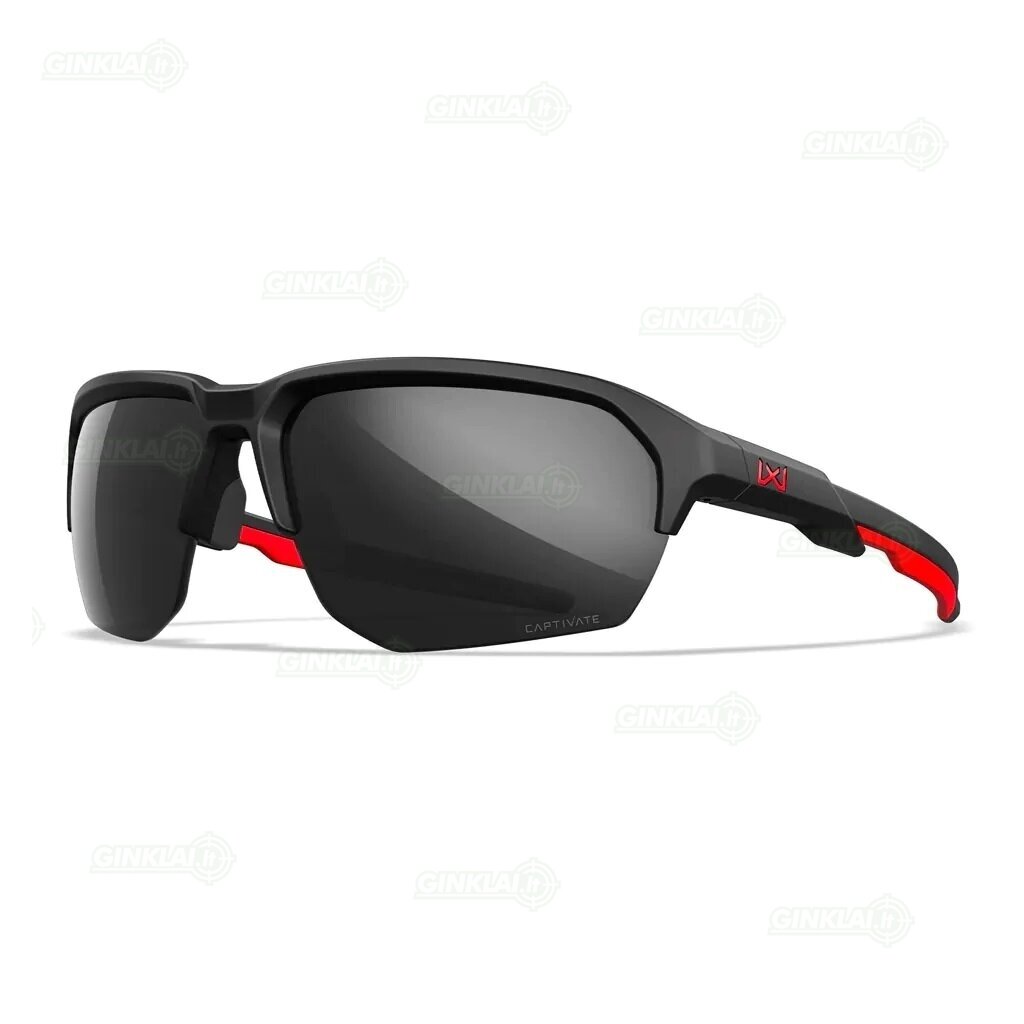 Akiniai Wiley X WX JAKL Captivate Black Mirror Matte Black/Red Frame (American Sniper) CHJKL15