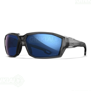 Akiniai Wiley X Alpine, Lenses Polarized Blue Mirror, Frame Gloss Crystal Grey