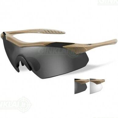 Akiniai Wiley X Vapor 2.5 Clear, Smoke Grey, Light Tan rėmelis Akiniai Wiley X Vapor 2.5 Clear, Smoke Grey, Light Tan rėmelis