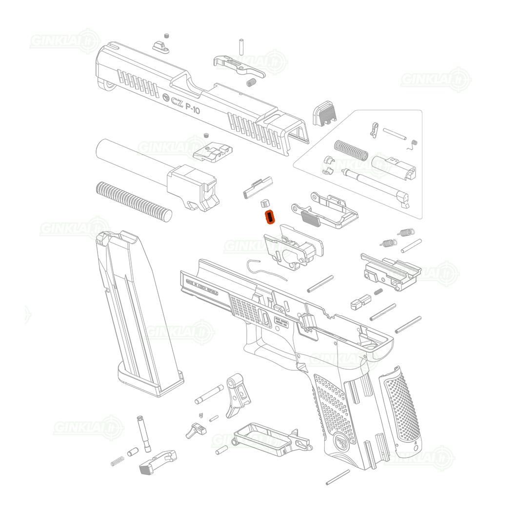Ardymo plokštelės spyruoklė CZ P-10 Disassembly Plate Spring 1 Ardymo plokštelės spyruoklė CZ P-10 Disassembly Plate Spring 1