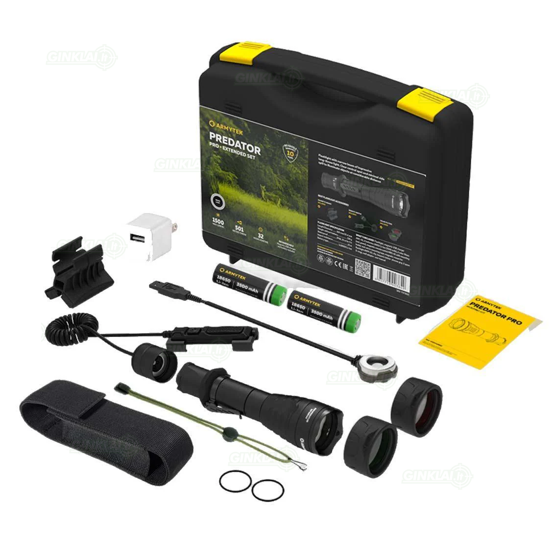 Armytek prožektorius Predator Pro Magnet USB White 1500 lm Extended SET Armytek prožektorius Predator Pro Magnet USB White 1500 lm Extended SET