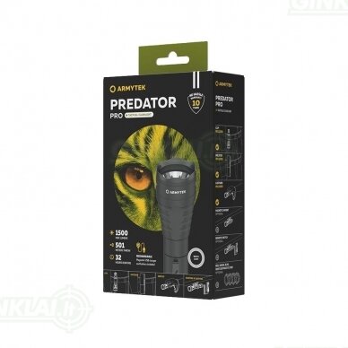 Armytek prožektorius Predator Pro Magnet USB White 1500 lm 2 Armytek prožektorius Predator Pro Magnet USB White 1500 lm 2