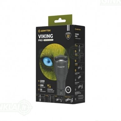 Armytek prožektorius Viking Pro Magnet USB White 2200 lm