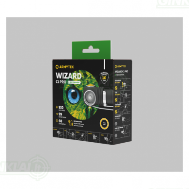 Armytek prožektorius Wizard Wizard C1 Pro Magnet USB Warm 930 lm 2