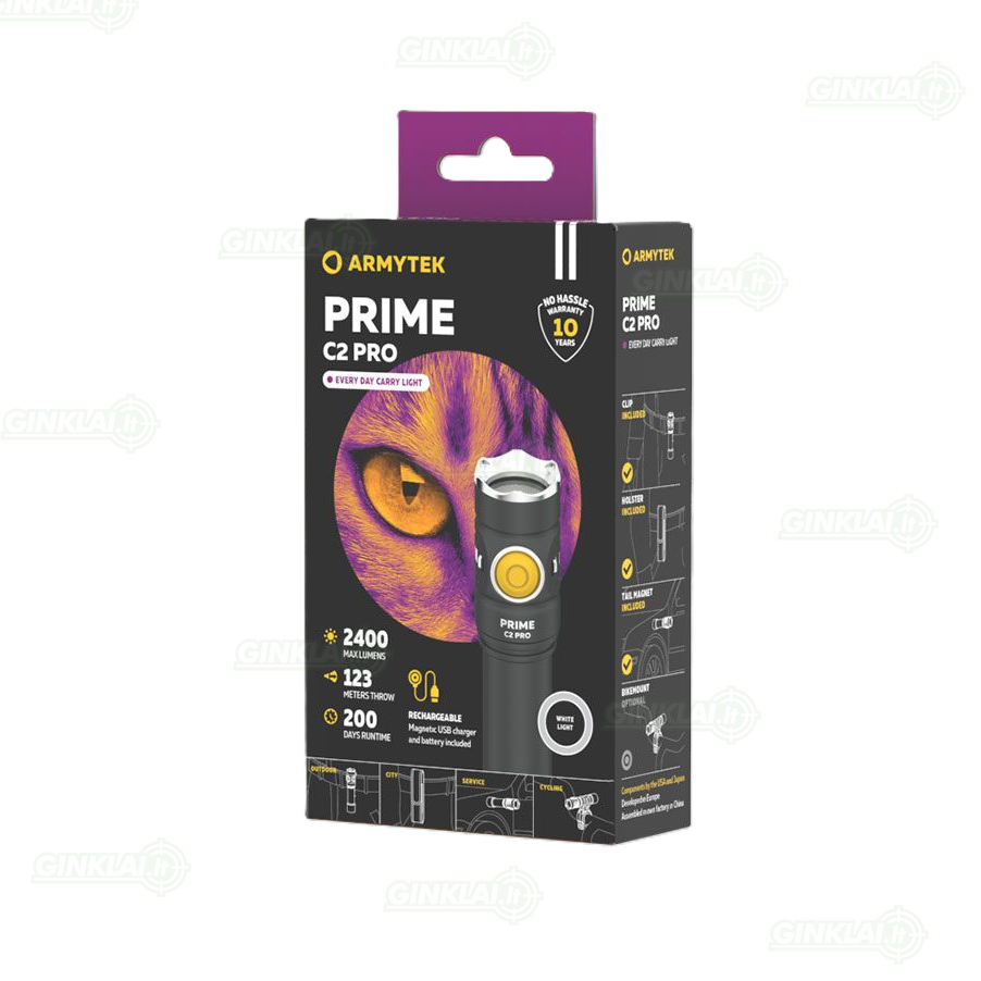 Armytek prožektorius Prime C2 Pro Magnet White 2400 lm 2