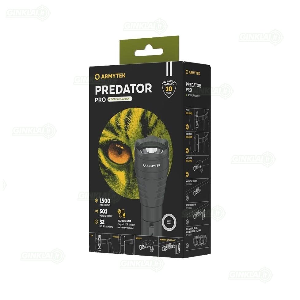 Armytek prožektorius Predator Pro Magnet USB White 1500 lm 2 Armytek prožektorius Predator Pro Magnet USB White 1500 lm 2