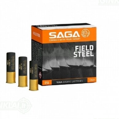 SAGA Field Steel 12x70 3,75 mm Nr. 3 32g 25 vnt. SAGA Field Steel 12x70 3,75 mm Nr. 3 32g 25 vnt.