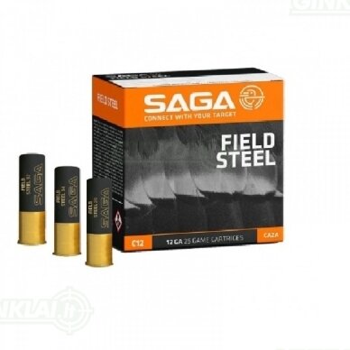 SAGA Field Steel 12x70 3,25 mm Nr. 4 34g 25 vnt. SAGA Field Steel 12x70 3,25 mm Nr. 4 34g 25 vnt.