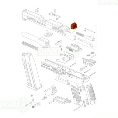 CZ P-10 Spynos galinė plokštelė Slide Plug CZ P-10 S, C, SC, F 1