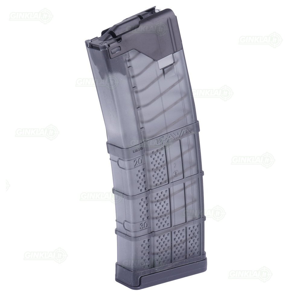 Dėtuvė Lancer 30 šūvių AR-15/M4 L5AWM Smoke 5,56x45, .223 kal Dėtuvė Lancer 30 šūvių AR-15/M4 L5AWM Smoke 5,56x45, .223 kal