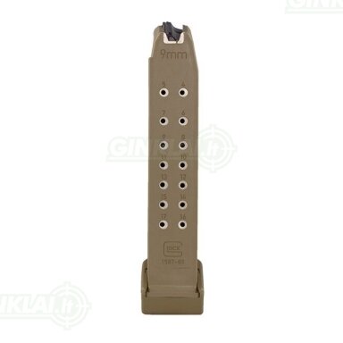 Dėtuvė Glock 19X Coyote 9x19, 19 šovinių Dėtuvė Glock 19X Coyote 9x19, 19 šovinių