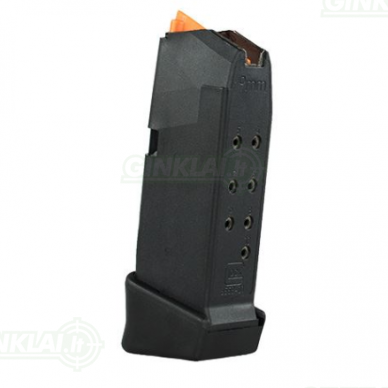 Dėtuvė Glock 26 Gen5 9x19, 12 šovinių oranžinis tiektuvas