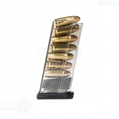 Dėtuvė Glock 43 ETS Polymer, Clear 7 rd 9x19 GLK-43 Dėtuvė Glock 43 ETS Polymer, Clear 7 rd 9x19 GLK-43