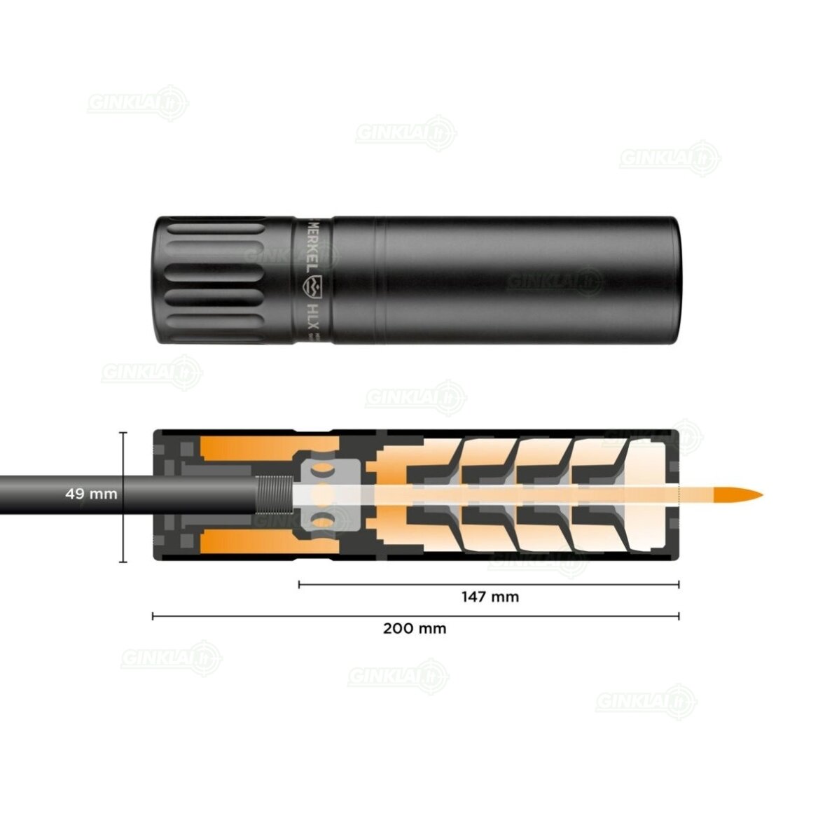 Duslintuvas Merkel HLX Suppressor, M15x1 .30 -30dB 1 Duslintuvas Merkel HLX Suppressor, M15x1 .30 -30dB 1