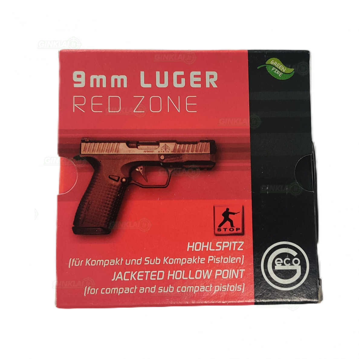 Geco 9x19 JHP 124gr., 20 vnt. Geco 9x19 JHP 124gr., 20 vnt.