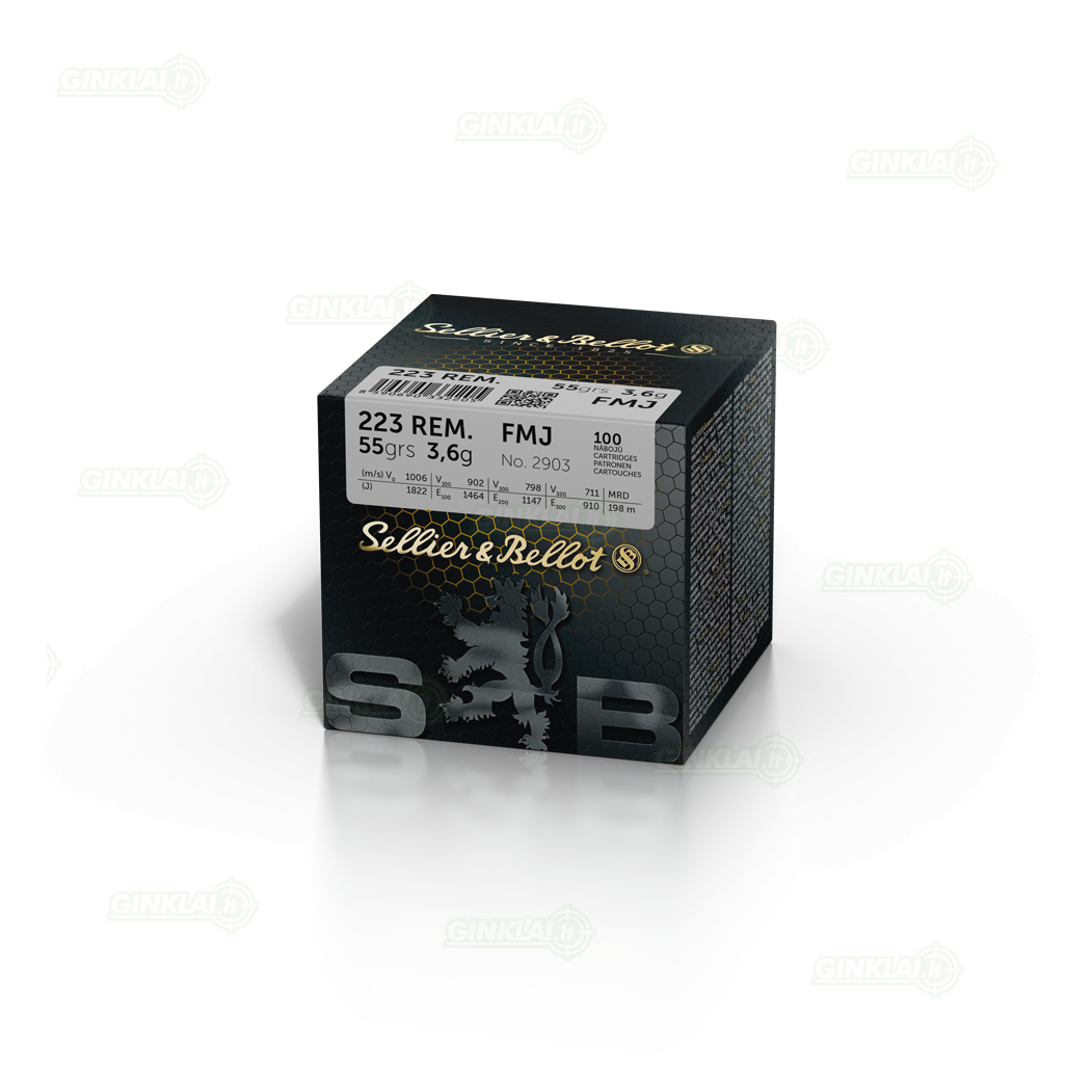 Sellier&Bellot .223 Rem. FMJ 55gr/3,6g 100 vnt.