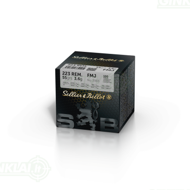Sellier&Bellot .223 Rem. FMJ 55gr/3,6g 100 vnt. Sellier&Bellot .223 Rem. FMJ 55gr/3,6g 100 vnt.