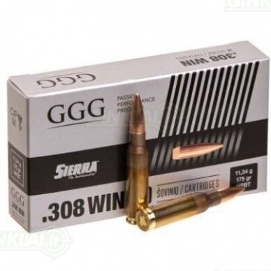 GGG .308 Win. Sierra HPBT 175gr/11,3g 20 vnt. GGG .308 Win. Sierra HPBT 175gr/11,3g 20 vnt.