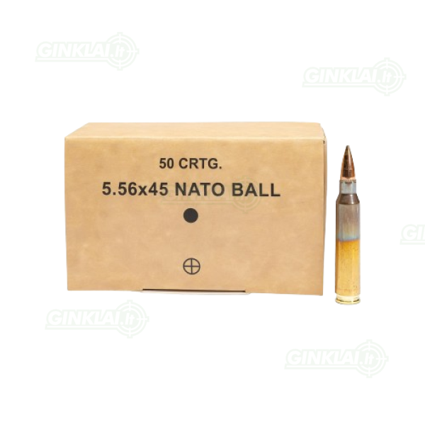 GGG 5,56x45mm (SS109) NATO BALL, 62gr/4,00g 50 vnt. GGG 5,56x45mm (SS109) NATO BALL, 62gr/4,00g 50 vnt.