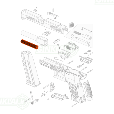 Grąžinimo spyruoklė CZ P-10 C Recoil Mechanism
