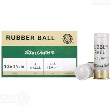 Guminiai šoviniai S&B 12x67,5 RB 15,0 mm Guminiai šoviniai S&B 12x67,5 RB 15,0 mm