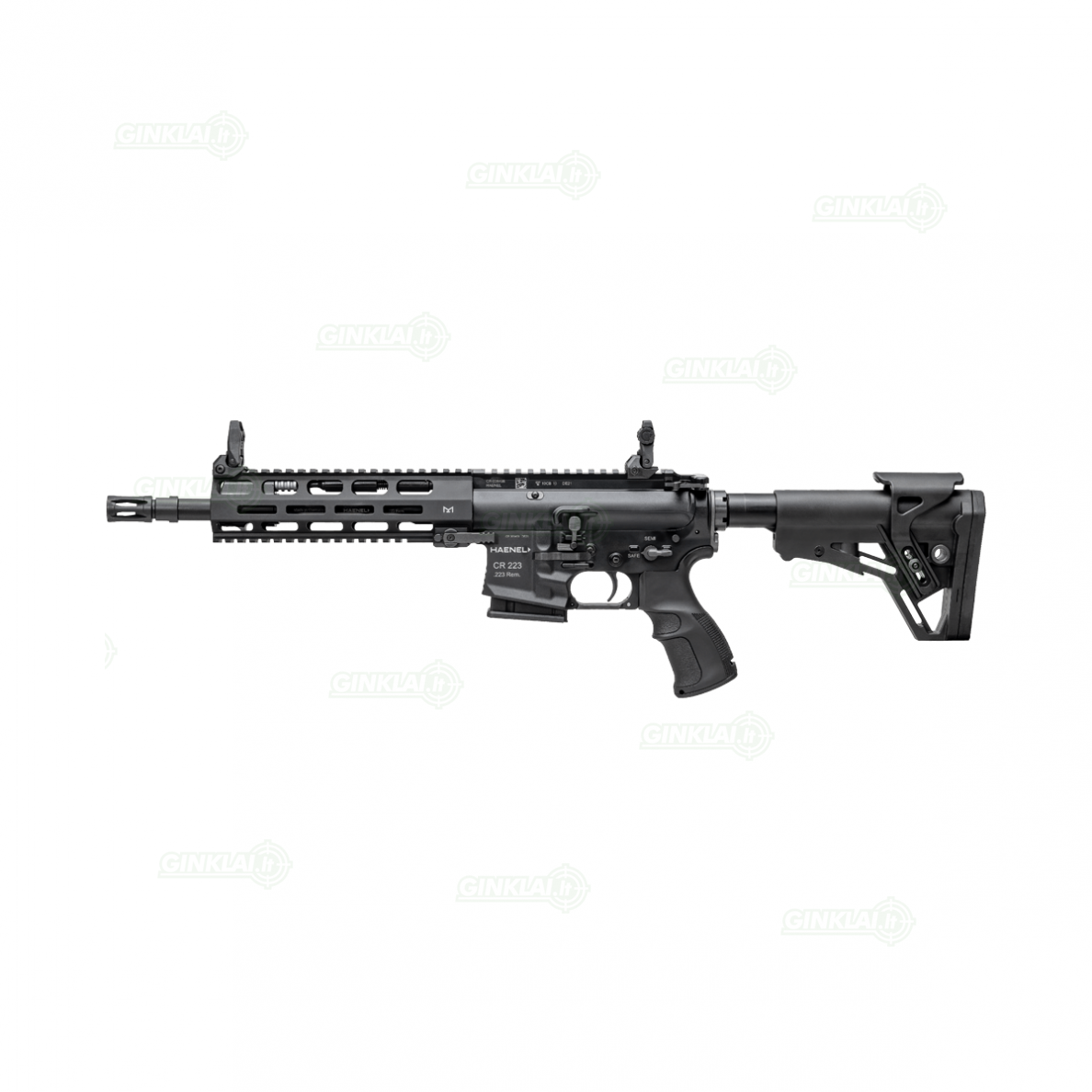 Haenel CR223, 12,5" .223 Rem. Long Handguard, 90° safety, DP Trigger, Black Haenel CR223, 12,5" .223 Rem. Long Handguard, 90° safety, DP Trigger, Black