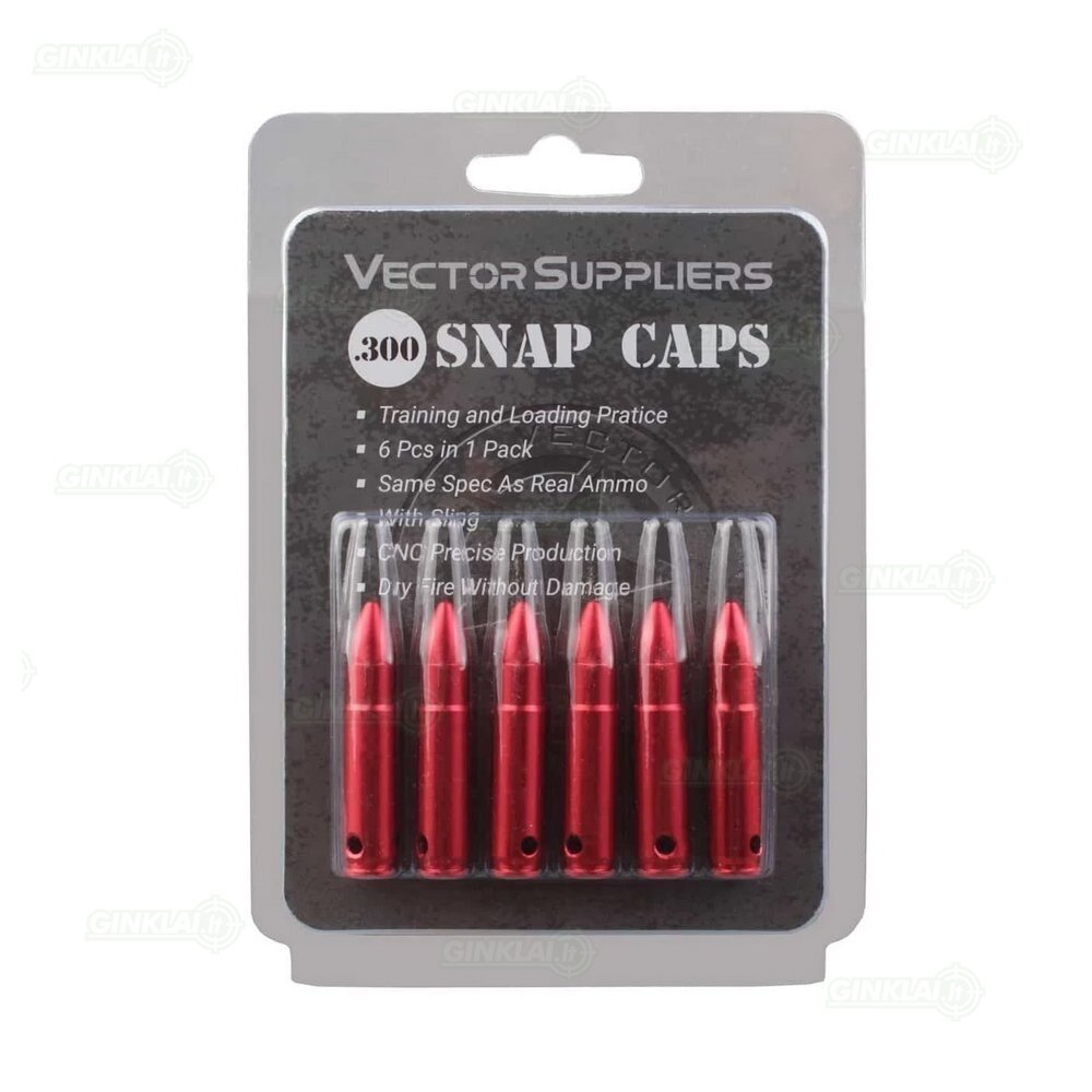 Imitaciniai šoviniai GunPany Aluminum Snap Cap .300 BLK, 6 vnt. SCSC-03 2 Imitaciniai šoviniai GunPany Aluminum Snap Cap .300 BLK, 6 vnt. SCSC-03 2