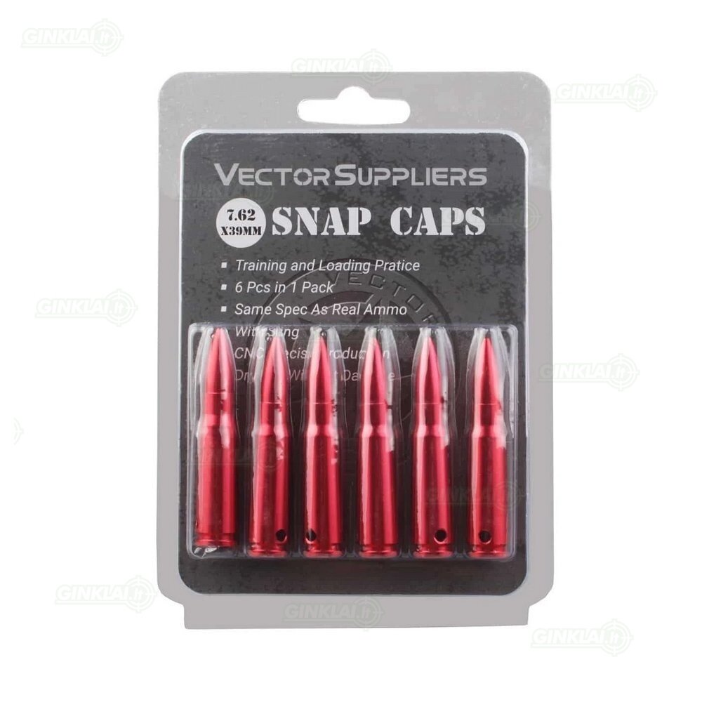 Imitaciniai šoviniai GunPany Aluminum Snap Cap 7,62x39, 6 vnt. SCSC-02 2 Imitaciniai šoviniai GunPany Aluminum Snap Cap 7,62x39, 6 vnt. SCSC-02 2