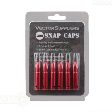 Imitaciniai šoviniai GunPany Aluminum Snap Cap .300 BLK, 6 vnt. SCSC-03 2