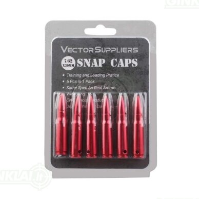 Imitaciniai šoviniai GunPany Aluminum Snap Cap 7,62x39, 6 vnt. SCSC-02 2 Imitaciniai šoviniai GunPany Aluminum Snap Cap 7,62x39, 6 vnt. SCSC-02 2