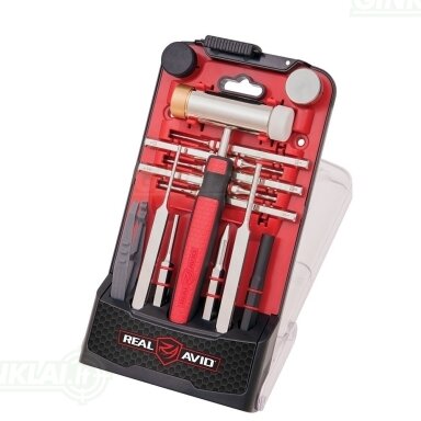 Kaiščių išmušėjai Real Avid Accu Punch Hammer & AR-15 Pin Punch Set AVHPS-AR