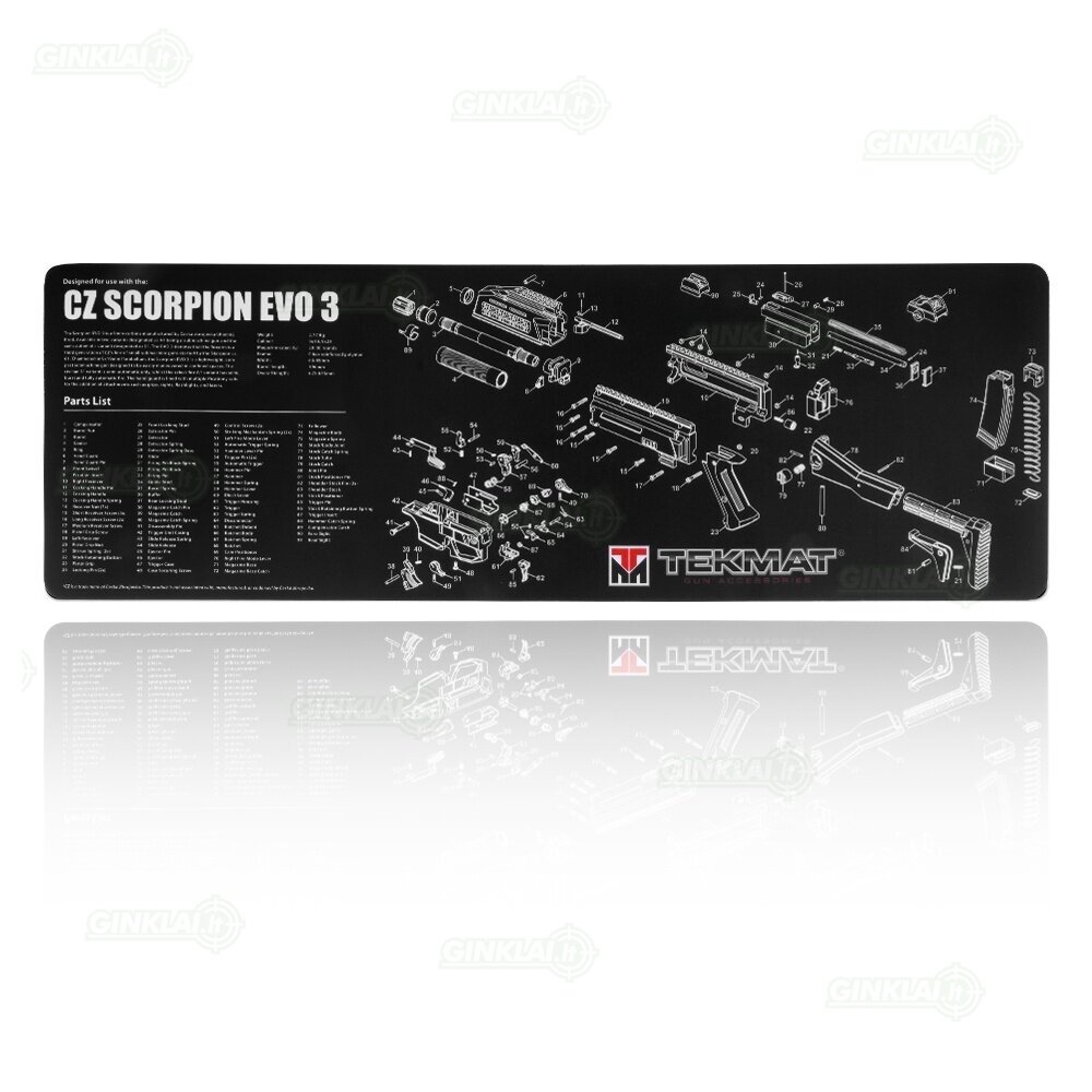Kilimėlis TekMat Gun Cleaning Mat CZ Scorpion 30x91cm Black TEK-R36-CZSCORPION