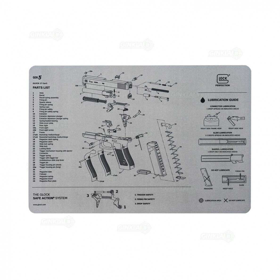 Kilimėlis Glock 17 Gen5 Tekmat 425x277 mm Kilimėlis Glock 17 Gen5 Tekmat 425x277 mm