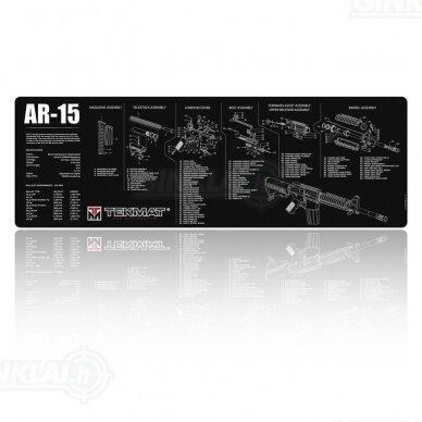 Kilimėlis TekMat Gun Cleaning Mat AR-15 30x91cm Black TEK-R36-AR15 Kilimėlis TekMat Gun Cleaning Mat AR-15 30x91cm Black TEK-R36-AR15