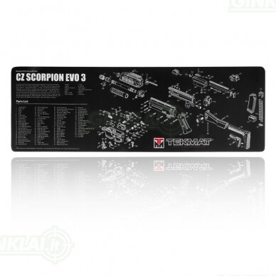 Kilimėlis TekMat Gun Cleaning Mat CZ Scorpion 30x91cm Black TEK-R36-CZSCORPION
