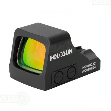 Kolimatorinis taikiklis Holosun HS407K-RD X2 Red Dot 2 Kolimatorinis taikiklis Holosun HS407K-RD X2 Red Dot 2