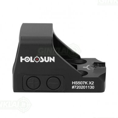 Kolimatorinis taikiklis Holosun HS507K X2 Open Reflex SubCompact Pistol Sight 5 Kolimatorinis taikiklis Holosun HS507K X2 Open Reflex SubCompact Pistol Sight 5