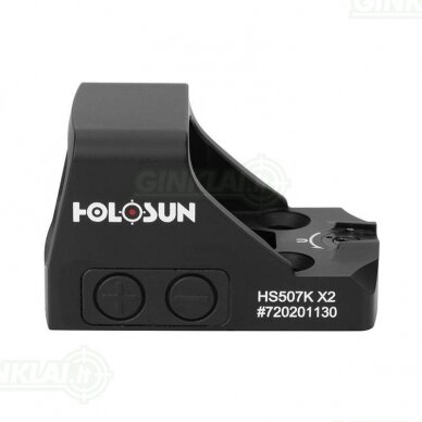 Kolimatorinis taikiklis Holosun HS507K X2 Open Reflex SubCompact Pistol Sight 5