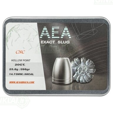Kulkelės AEA Exact CNC Slugs 14,73 mm (.58), 398 gr. 25,8 g 20 vnt.