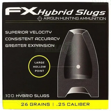 Kulkelės FX Airguns Hybrid Slugs 6,35 mm, 26,3 gr. 1,70 g