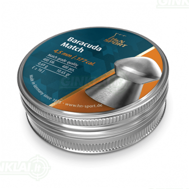 Kulkelės H&N BARACUDA MATCH 4,50 mm, 400 vnt. 1 Kulkelės H&N BARACUDA MATCH 4,50 mm, 400 vnt. 1
