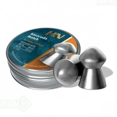 Kulkelės H&N BARACUDA MATCH 4,51 mm, 400 vnt. Kulkelės H&N BARACUDA MATCH 4,51 mm, 400 vnt.