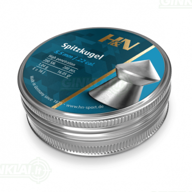 Kulkelės H&N SPITZKUGEL 5,50 mm, 200 vnt Kulkelės H&N SPITZKUGEL 5,50 mm, 200 vnt