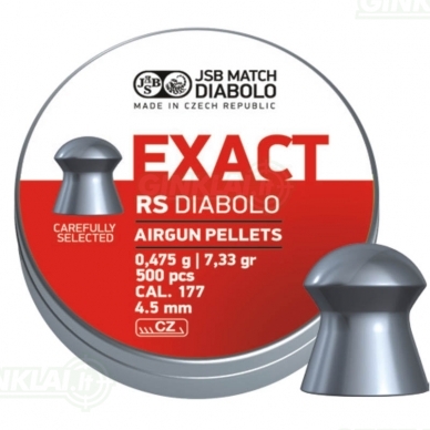 Kulkelės JSB Diabolo EXACT RS 4,52 mm 500 vnt. Kulkelės JSB Diabolo EXACT RS 4,52 mm 500 vnt.