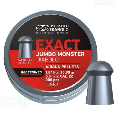 Kulkelės JSB Diabolo JUMBO Exact Monster Redesigned 5,52 mm 200 vnt.