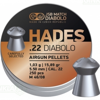 Kulkelės JSB Hades 5,50 mm 250 vnt. Kulkelės JSB Hades 5,50 mm 250 vnt.