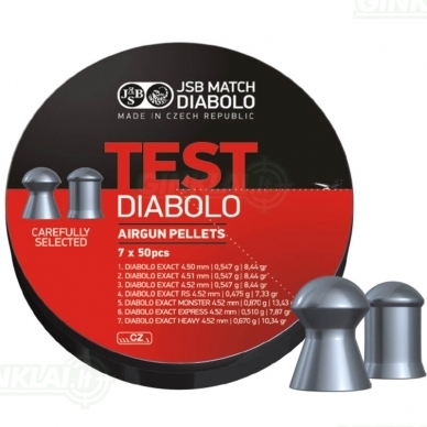 Kulkelių rinkinys JSB Diabolo EXACT Test 4,50-4,52 mm 350 vnt.