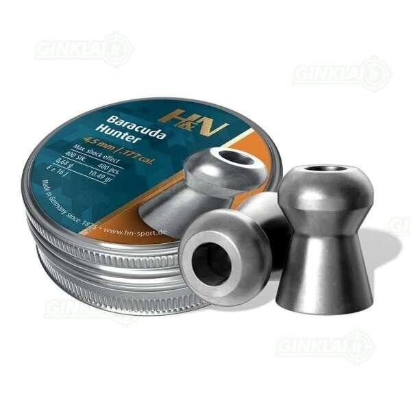 Kulkelės H&N BARACUDA HUNTER 4,5 mm, 400 vnt. Kulkelės H&N BARACUDA HUNTER 4,5 mm, 400 vnt.