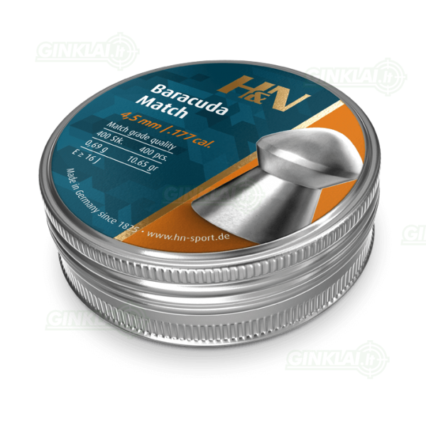 Kulkelės H&N BARACUDA MATCH 4,51 mm, 400 vnt. 1 Kulkelės H&N BARACUDA MATCH 4,51 mm, 400 vnt. 1