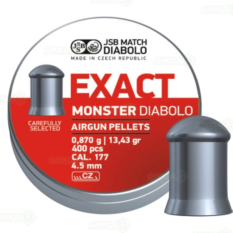 Kulkelės JSB Diabolo EXACT Monster 4,52 mm 400 vnt.